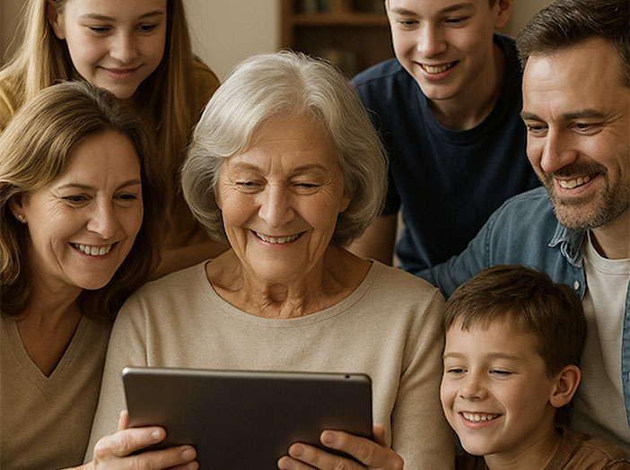 Family sharing stories